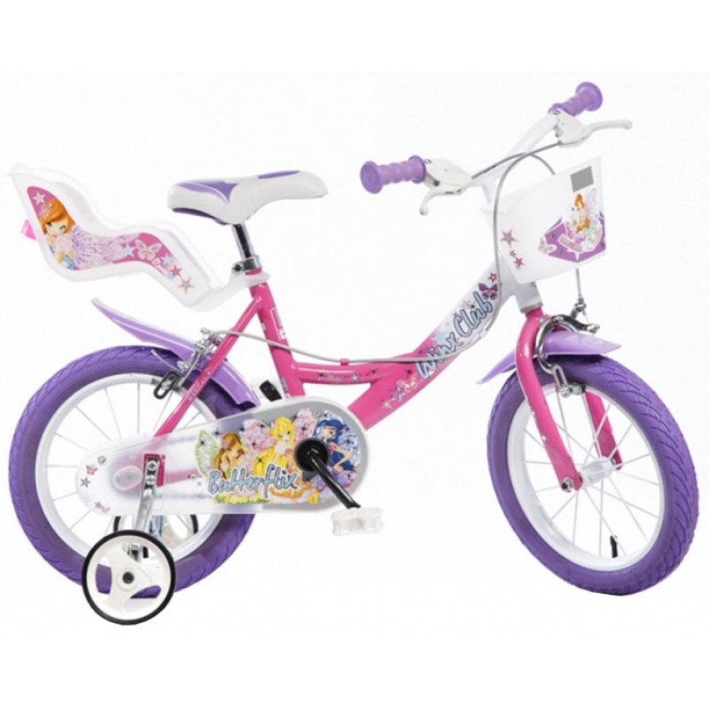 dino winx club 14 inch meisjes v brake paars roze 162529