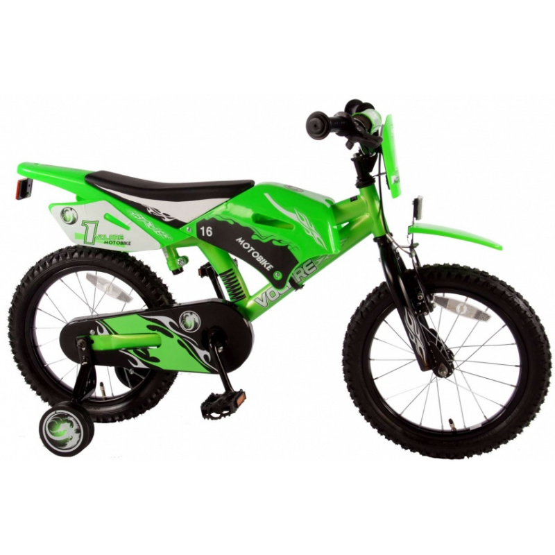 volare motobike 16 inch 255 cm jongens v brake groen 122885