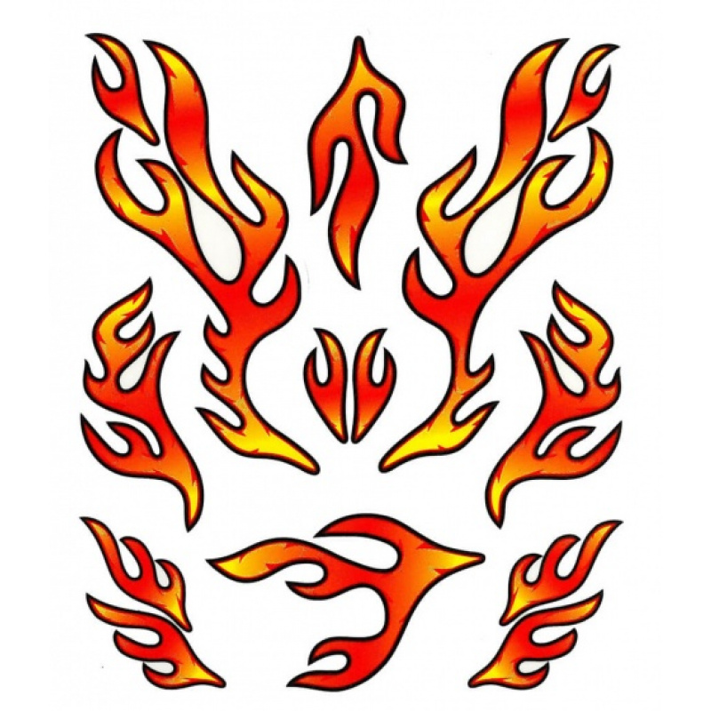 amigo fietsstickers stk. red flames rood 178186