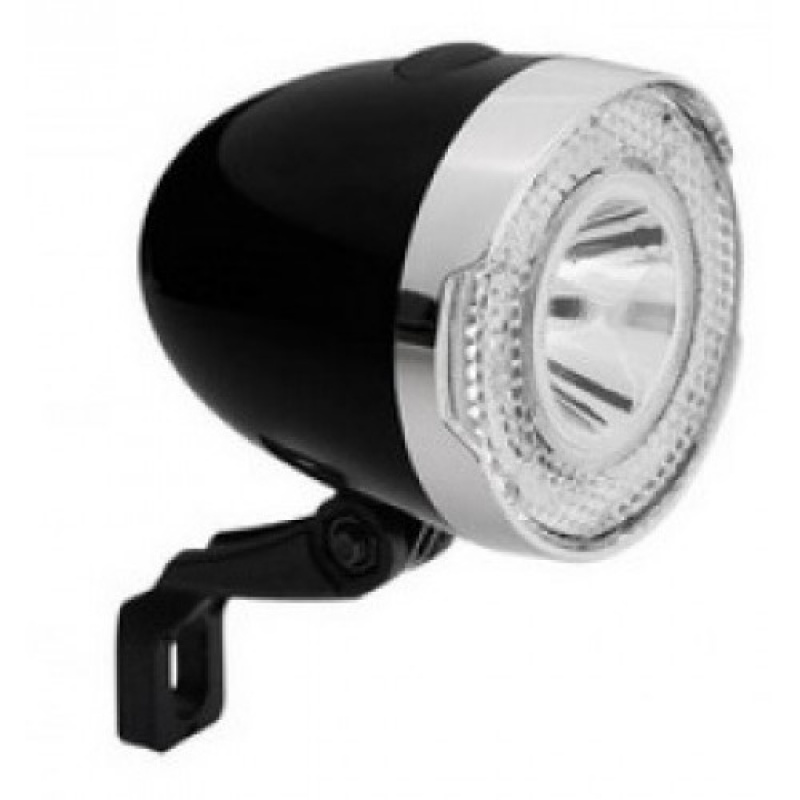 cycle tech koplamp retro batterij led zwart 200013