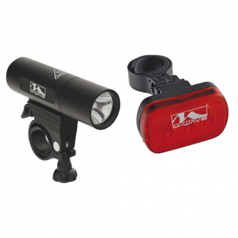 m wave batterij lampen set atlas 22 zwart 36176