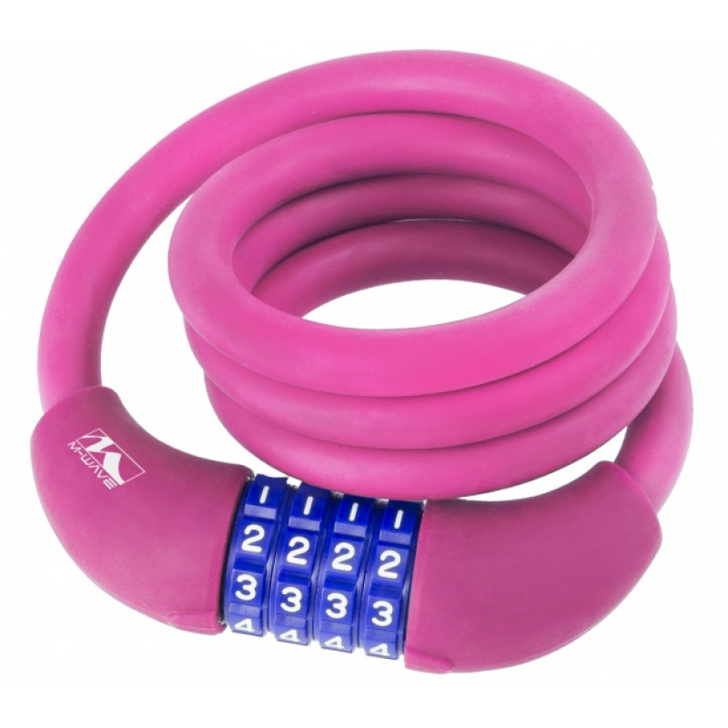 m wave spiraalkabelslot ds 12.10 s silicone roze 108901