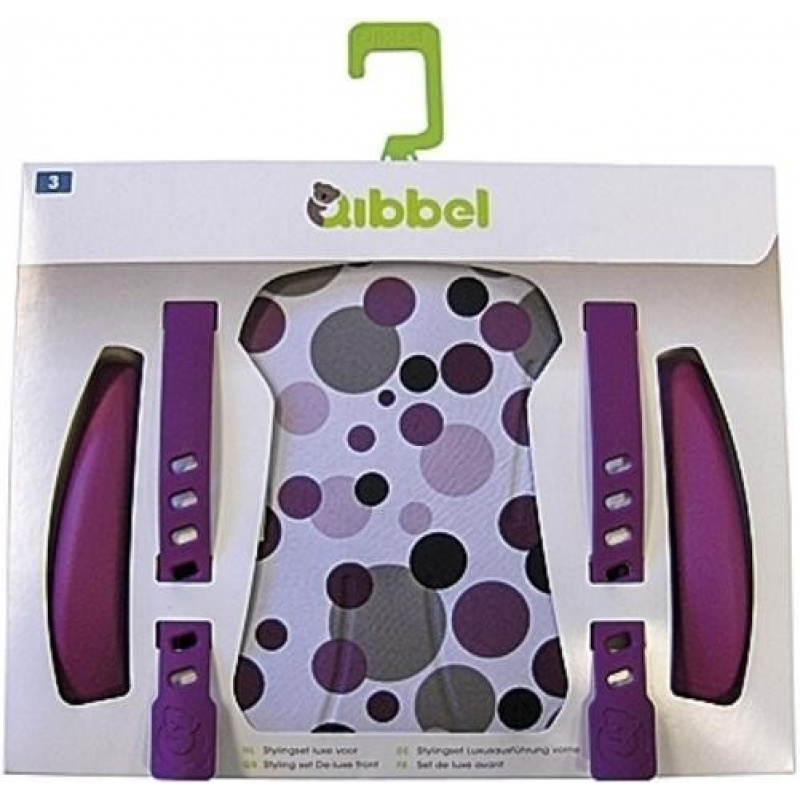 qibbel stylingset luxe achterzitje dots purple 11023