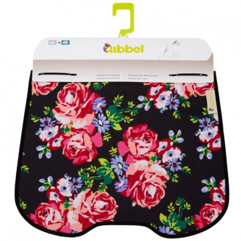 qibbel stylingset windschermflap blossom roses black 42902