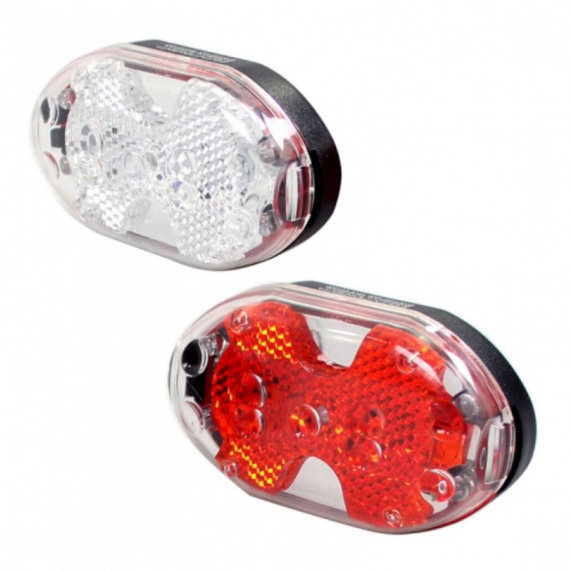 simson verlichtingsset batterij led zwart rood 167776